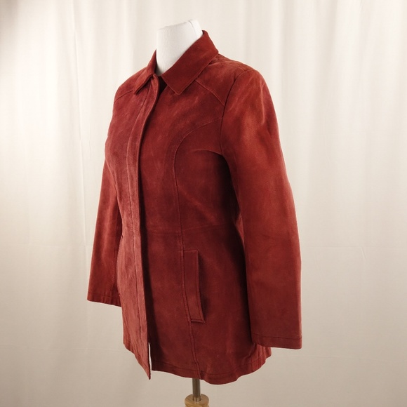 Cherokee Rust Leather Suede Hip Length Jacket Coat - Picture 1 of 8